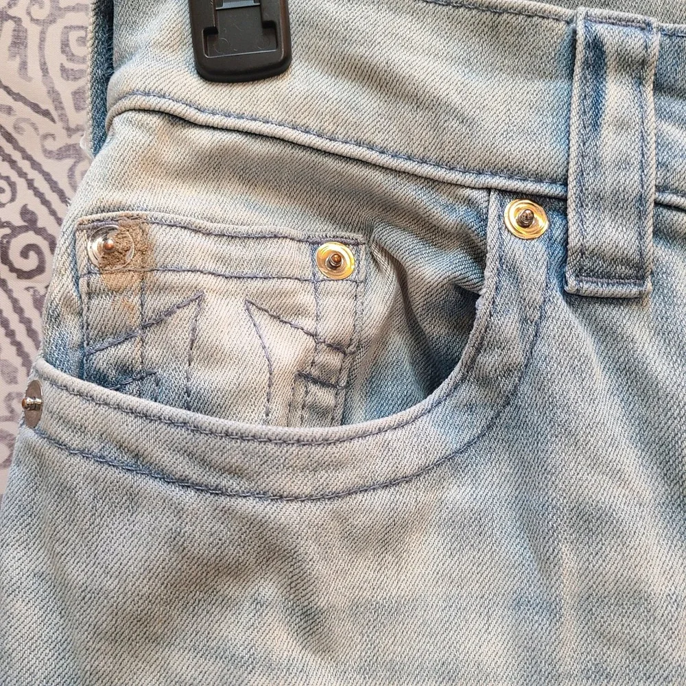 True Religion Rocco Jeans Mens 29W Relaxed Skinny Fit Horseshoe Low Rise 29x31
